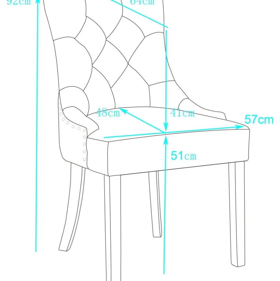 Matstol beige med bruna ben - Tuva
