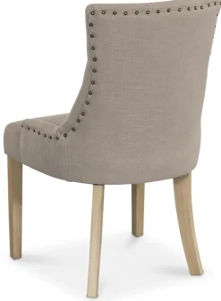 Matstol beige med träben - Tuva + Möbeltassar