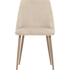 Matstol beige sammet med ekben