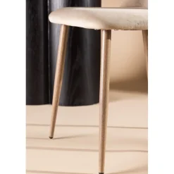 Matstol beige sammet med ekben