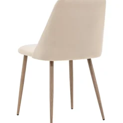 Matstol beige sammet med ekben