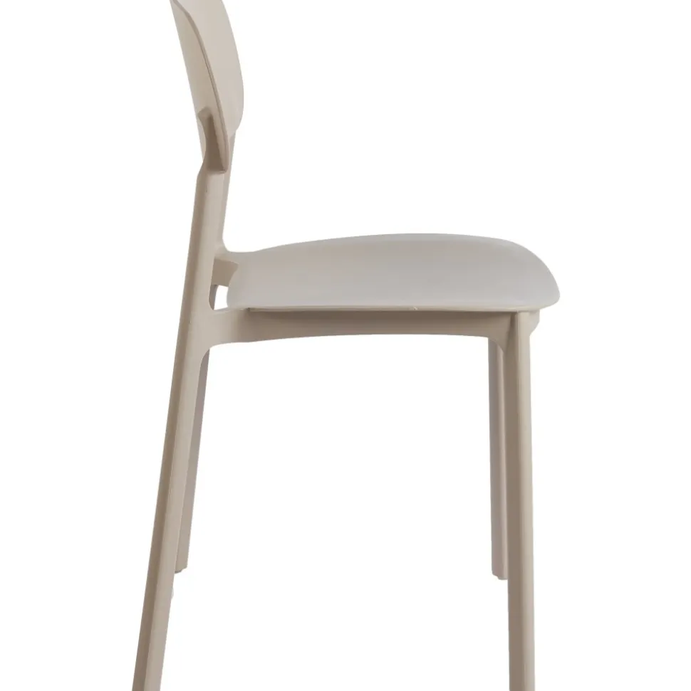 Matstol beige stapelbar