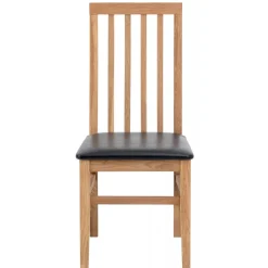 Matstol ek med svart sits - Alaska + Möbeltassar