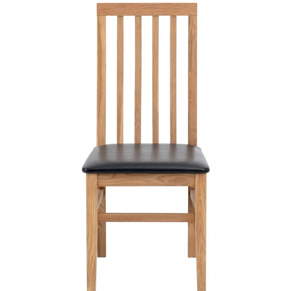 Matstol ek med svart sits - Alaska + Möbeltassar