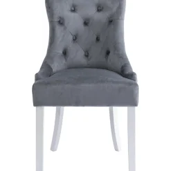 Matstol grå med vita ben och nitar - Tuva