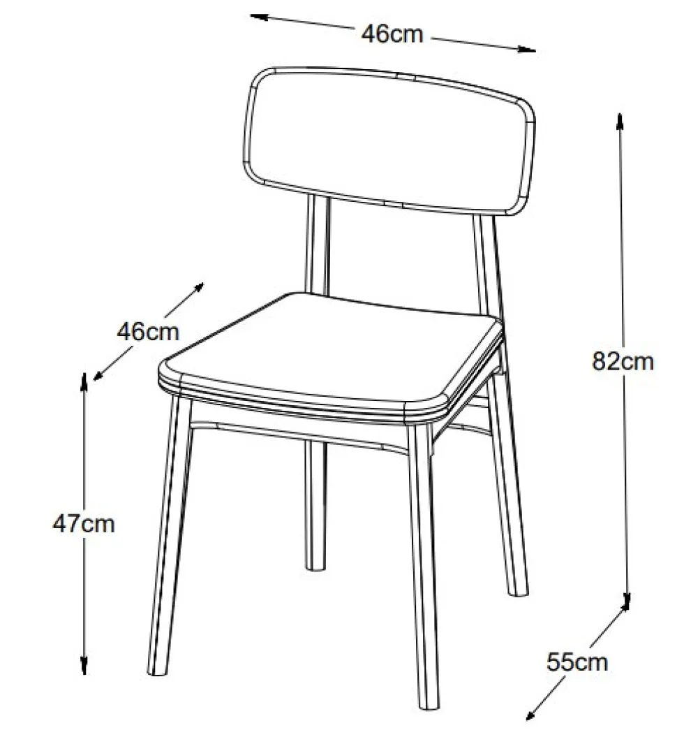 Matstol Kleppen i oljad ek stomme med brun PU sits