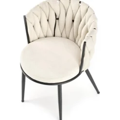 Matstol ljusbeige sammet