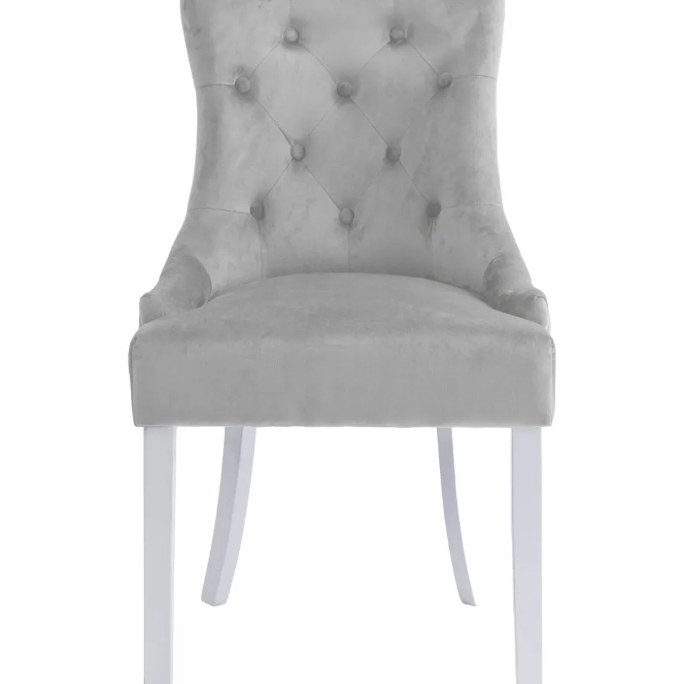 Matstol ljusgrå sammet - Tuva Decotique