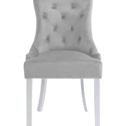 Matstol ljusgrå sammet - Tuva Decotique + Möbeltassar