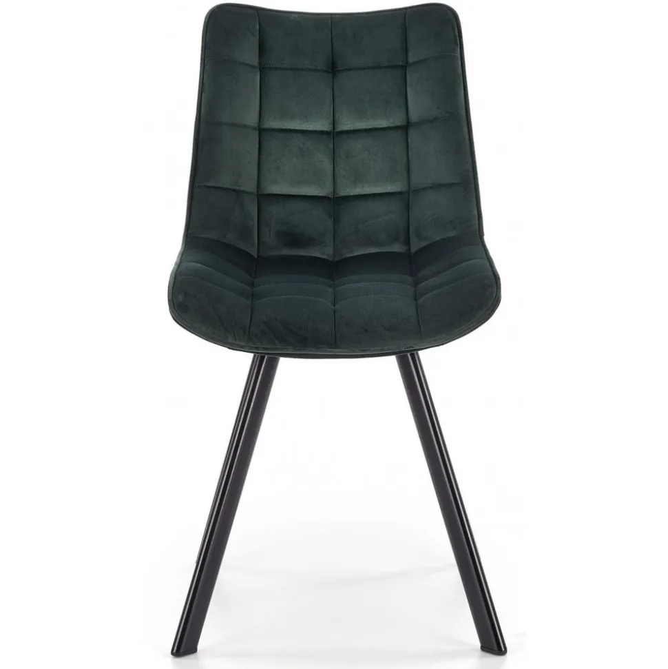 Matstol mörkgrön sammet