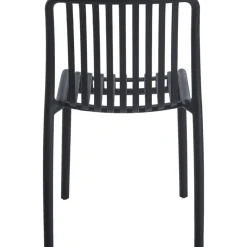 Matstol Noa i svart - Stapelbar + Textilskydd för utemöbler