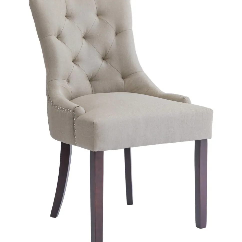 Matstol Tuva - Beige med bruna ben + Fläckborttagare för möbler