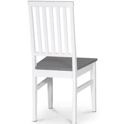 Matstol vit med grå sits