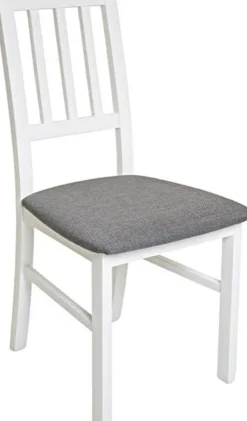 Matstol vit med grå sits