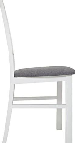 Matstol vit med grå sits