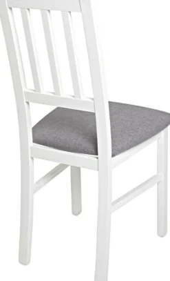 Matstol vit med grå sits