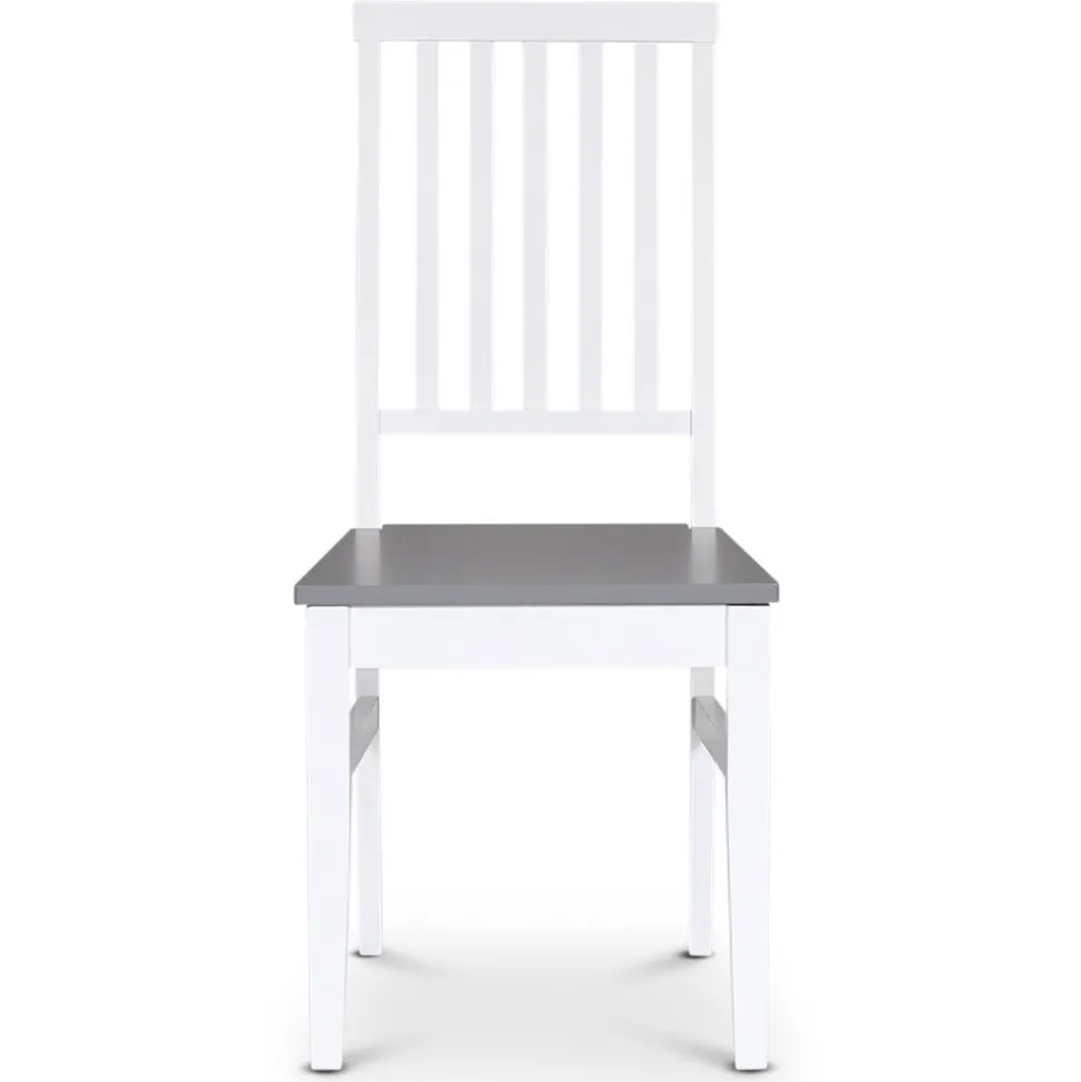 Matstol vit med grå sits + Möbeltassar