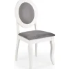 Matstol vitt trä med grå sits
