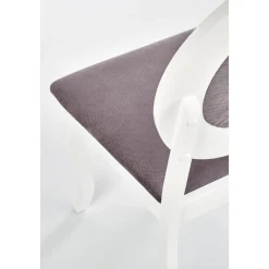 Matstol vitt trä med grå sits