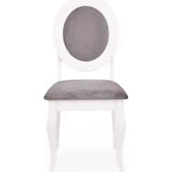 Matstol vitt trä med grå sits