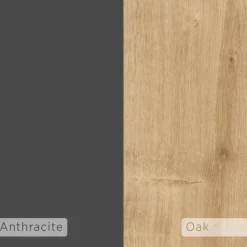 Mediabänk 180 cm bred - Antracit/ek