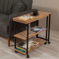 Melin sidobord 70 x 76 cm - Furu/svart