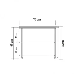 Melin sidobord 70 x 76 cm - Furu/svart