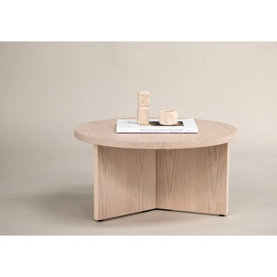 Melker soffbord Ø85 cm- Whitewash