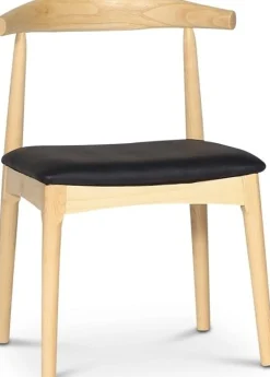 Mella karmstol i trä med svart sits + Fläckborttagare för möbler