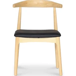 Mella karmstol i trä med svart sits + Fläckborttagare för möbler