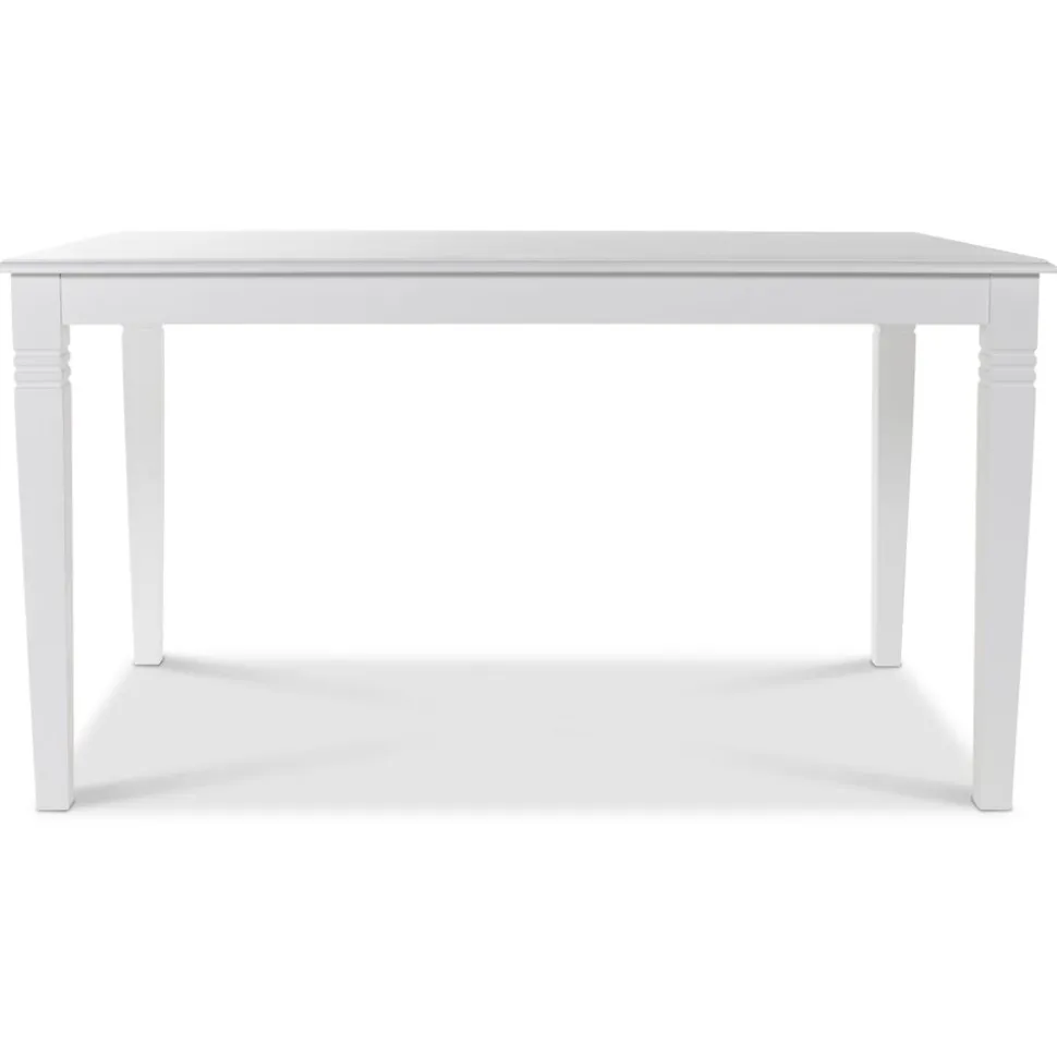 Mellby matgrupp 140 cm bord med 4 st vita Fredrik Pinnstolar med karm - Vit + 3.00 x Möbeltassar