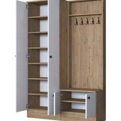 Mendy hallmöbel 120 cm - Valnöt/vit