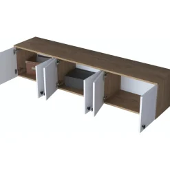 Mendy väggskåp 180 cm - Valnöt/vit