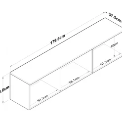Mendy väggskåp 180 cm - Valnöt/vit