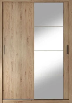 Mervyn garderob med skjutdörrar och inredning bredd 150 cm - Shetland ek