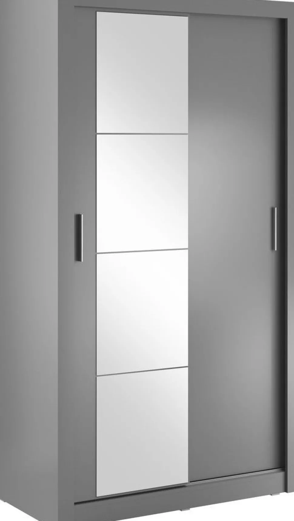 Mervyn garderob med skjutdörrar 120 cm - Grå / Spegel