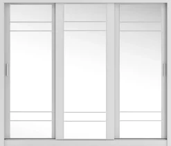 Mervyn vit garderob med spegel och inredning - Bredd 250 cm