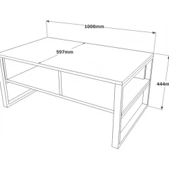 Metal soffbord 100 x 59,7 cm - Silver