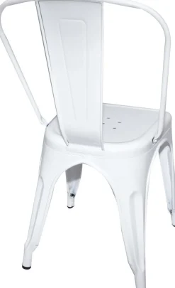 Metallstol vit stapelbar + Möbeltassar