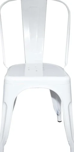 Metallstol vit stapelbar + Möbeltassar