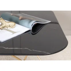 Michel soffbord 80 x 80 cm - Svart marmor