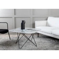 Michel soffbord 80 x 80 cm - Vit marmor