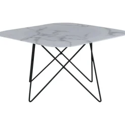 Michel soffbord 80 x 80 cm - Vit marmor
