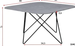 Michel soffbord 80 x 80 cm - Vit marmor