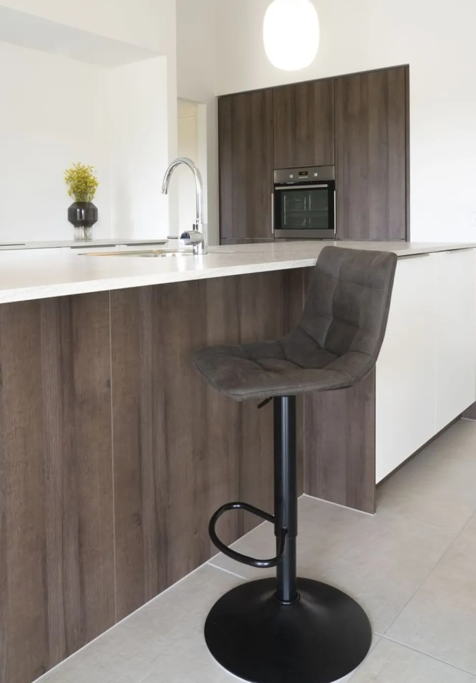 Middelfart Barstol - Mörkgrå/svart