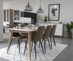 Middelfart Matstol - Ljusbrun/svart