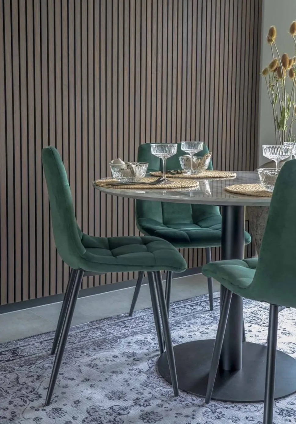 Middelfart Matstol - Mörkgrön/svart