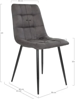 Middelfart Matstol - Mörkgrå/svart