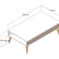 Milan soffbord 105 x 60 cm - Valnöt