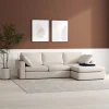 Moby beige divansoffa 296 cm - soffa med vändbar divan